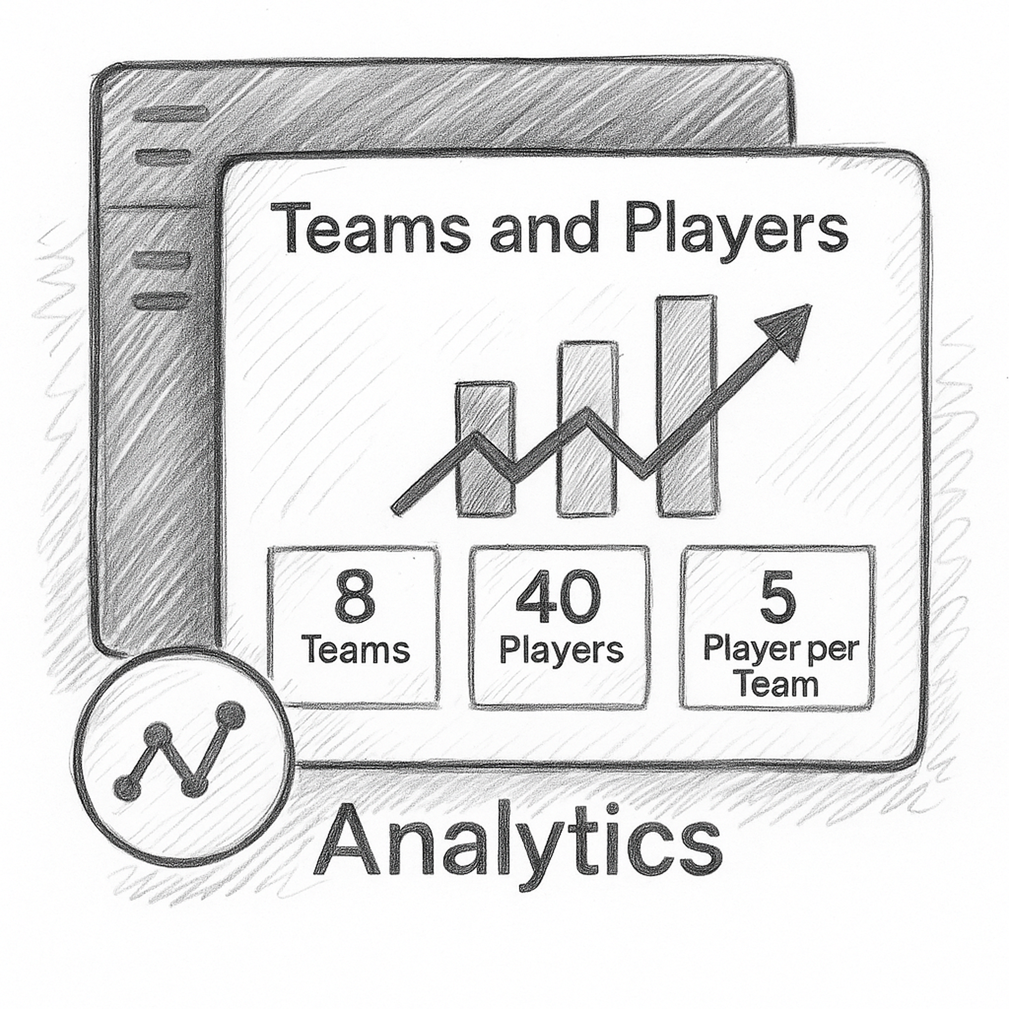 Analytics screen showing team counters climbing in real time during gameplay.