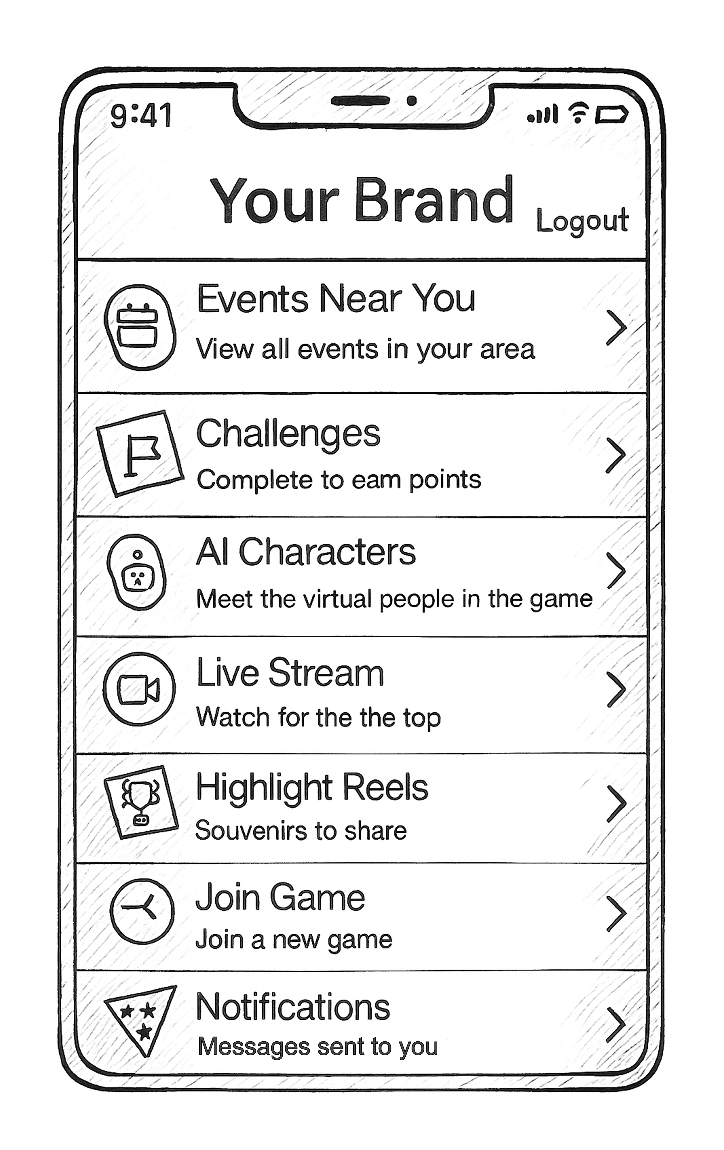 Main menu tile linking to an external webpage.