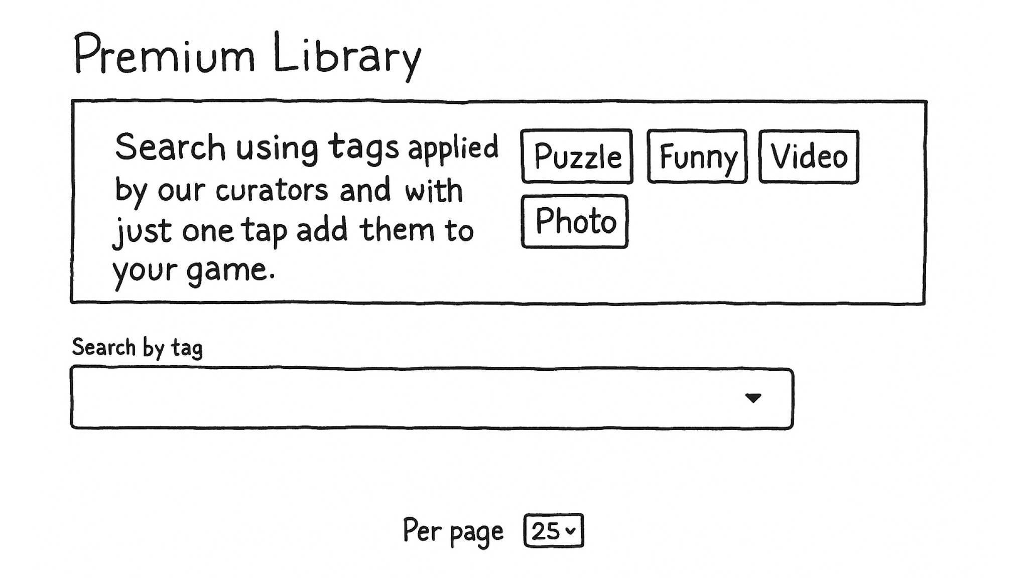 Challenge library list filtered by searchable tags.