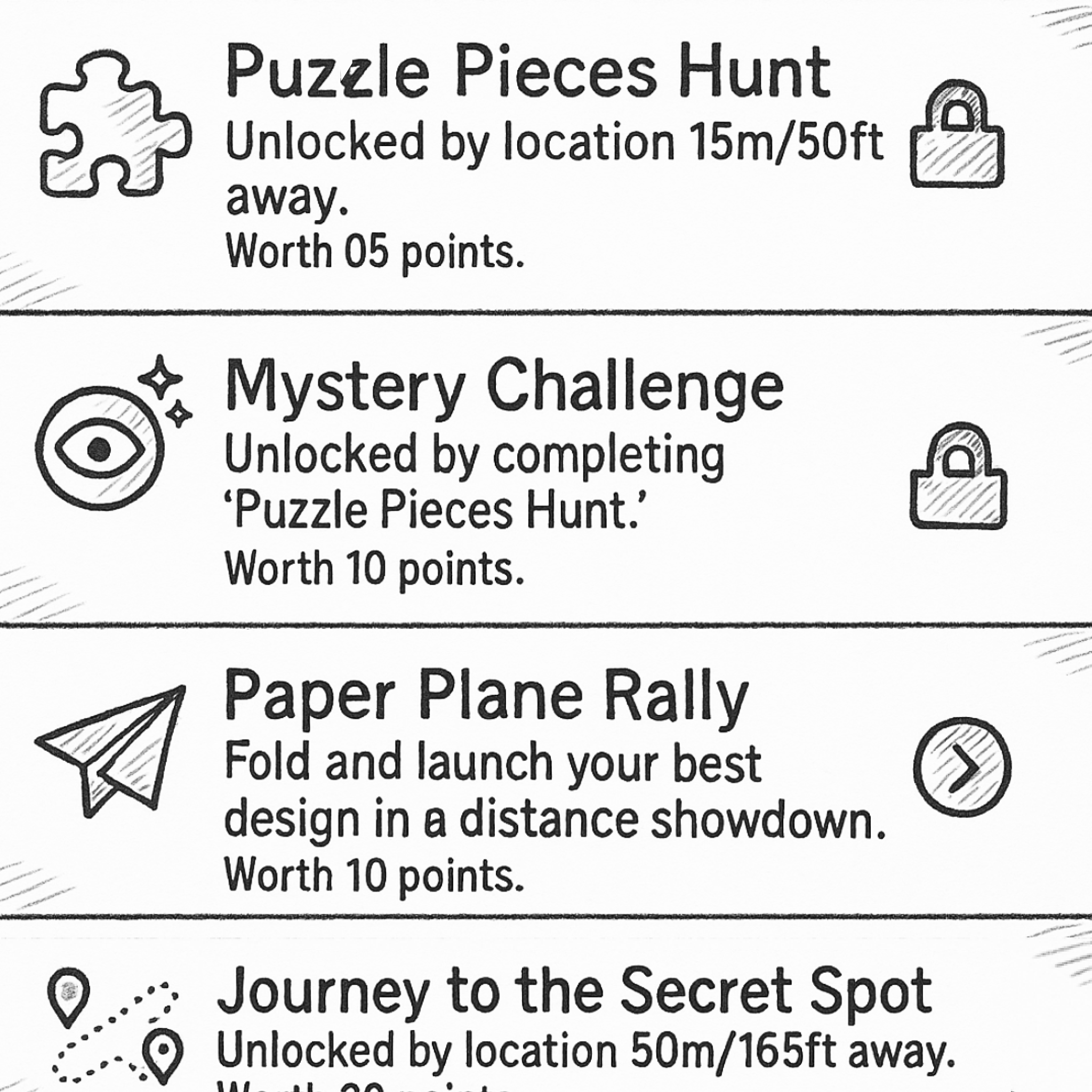 Icons representing completion-based, location-based, and path-based locks.