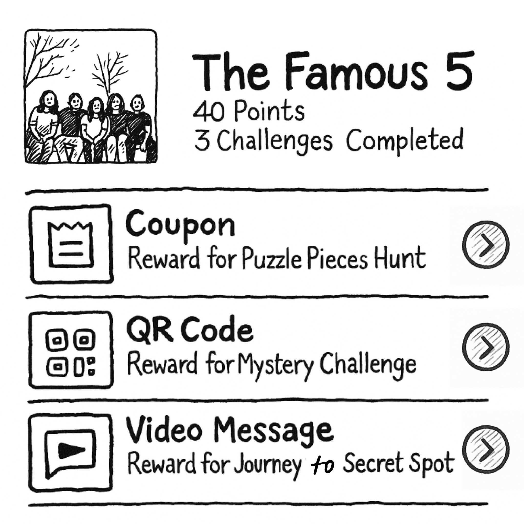 Reward options including coupons, QR codes, and video thumbnails.