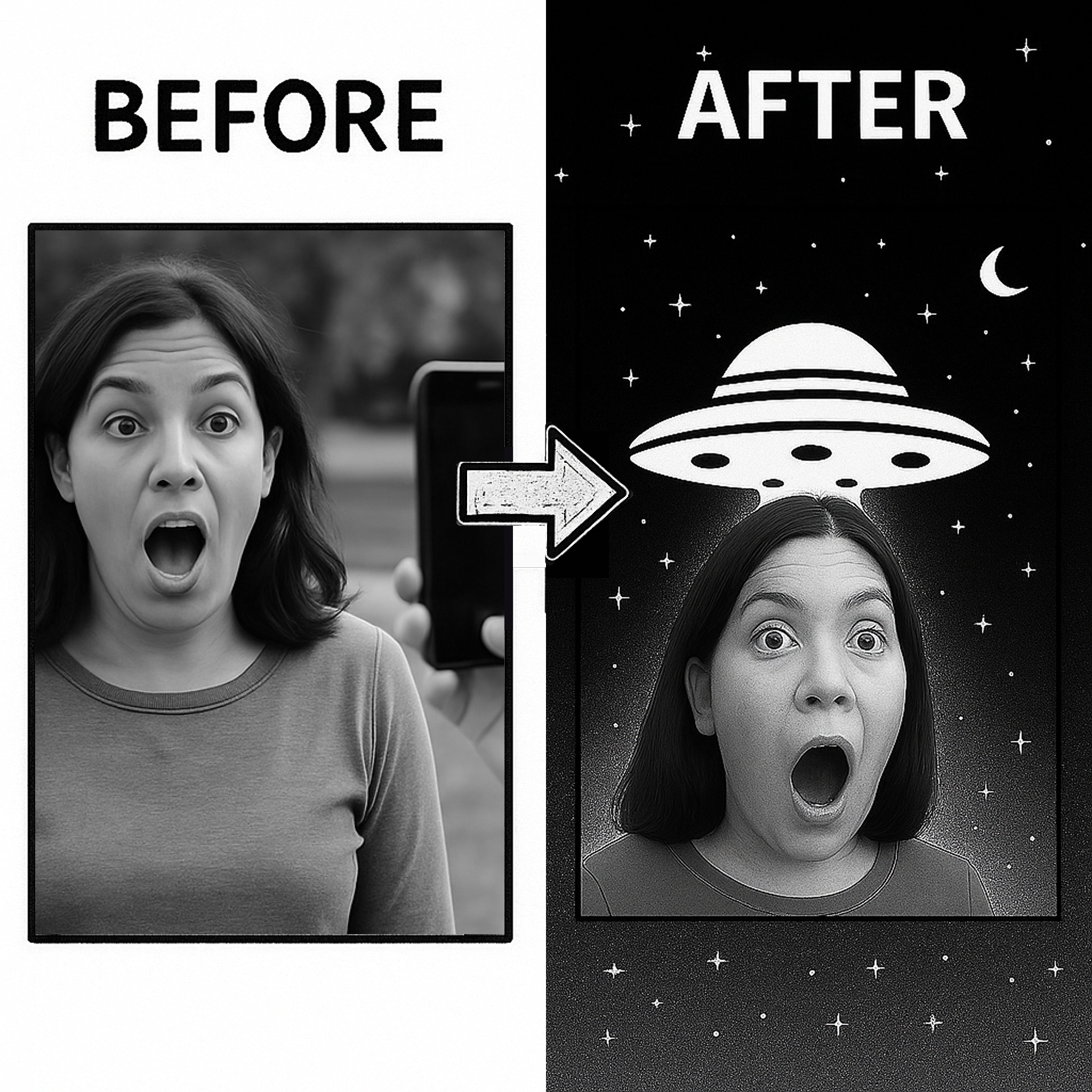 Before-and-after comparison of an AI-altered player photo.
