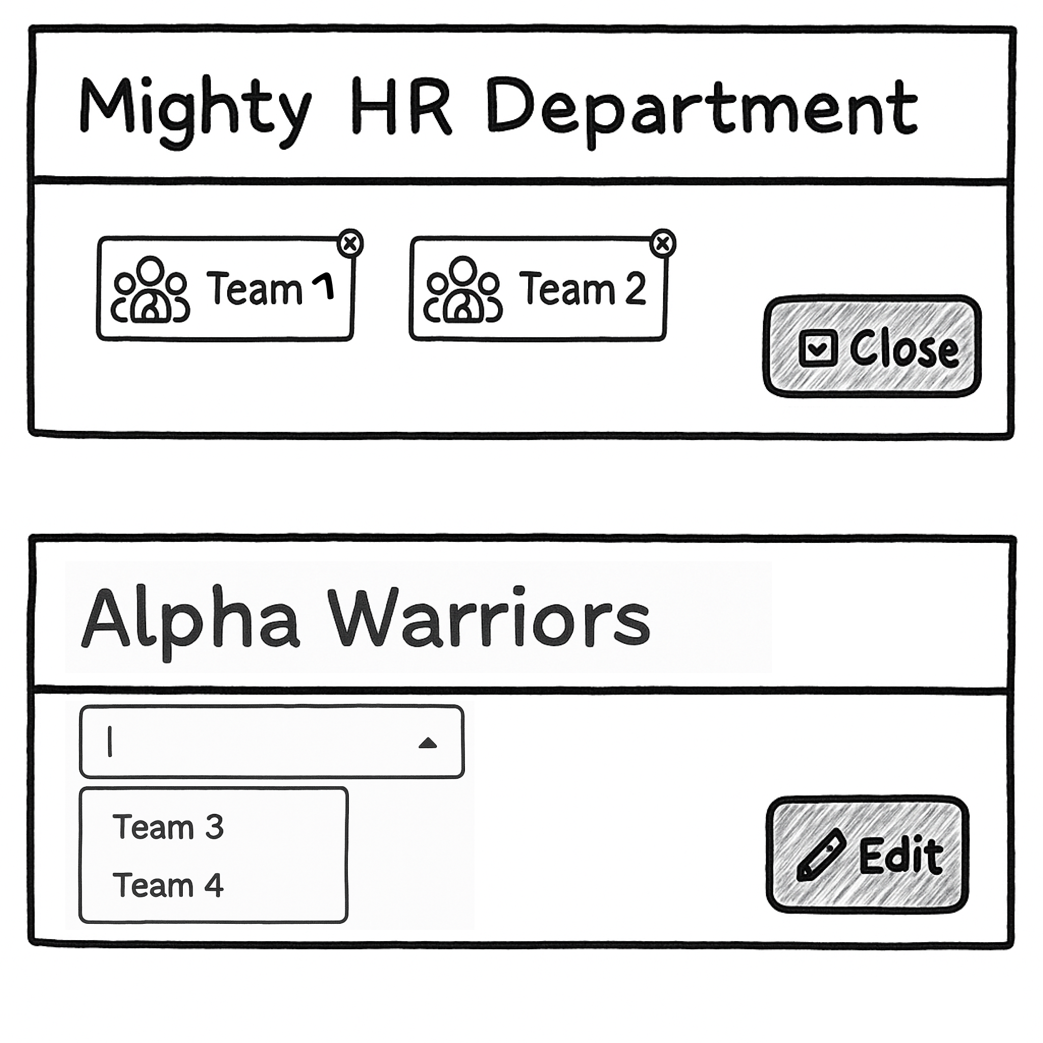 Organizer interface where a player is dragged from one team list to another.